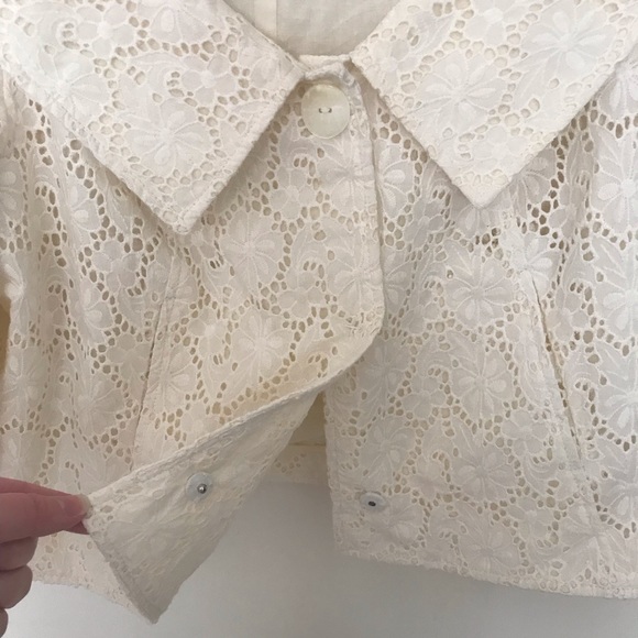 DONATED HP 🎉 NWT Jon Cream Eyelet Suit Jacket and Skirt 8 - Picture 4 of 8